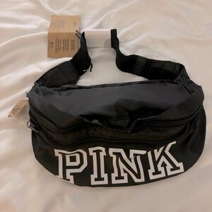 PINK Convertible Backpack Fanny Pack in Black